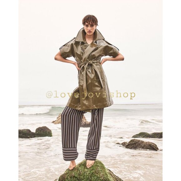 Coastal | I.N.C. Navy Striped Palazzo Pants | Cottagecore Nautical Heritage - Picture 2 of 10